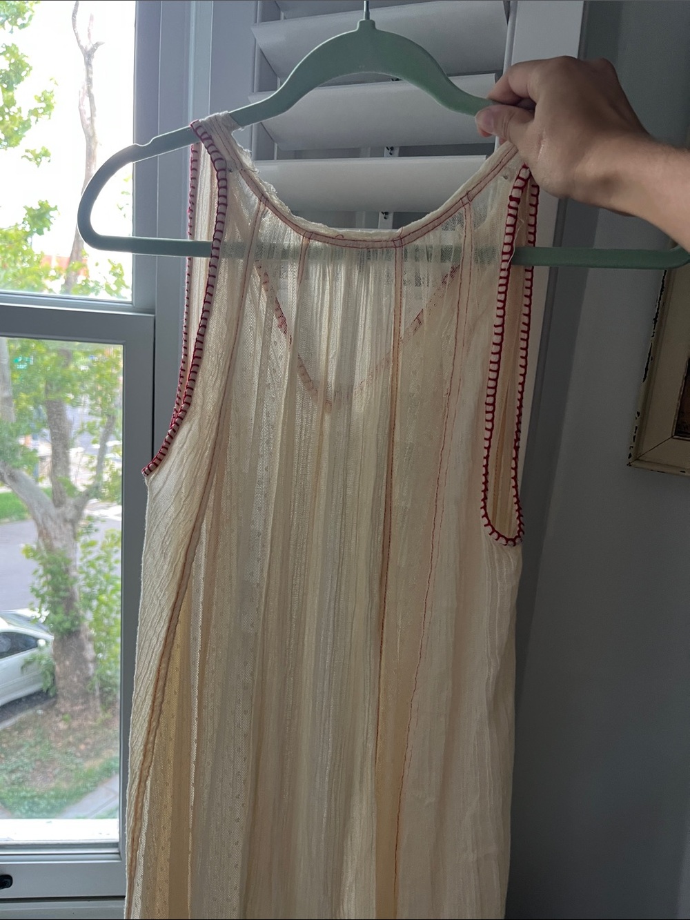 Free People Cream Maxi Dress with Red Hem - Picture 7 of 9
